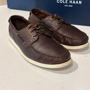 Cole Haan Dark Brown Leather Boat Shoes